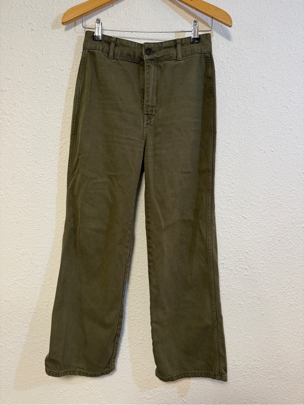 Reformation Olive Green Straight-Leg Chinos size 25